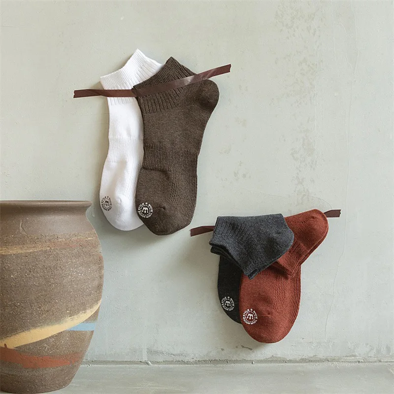 

Spring and Summer Low Tube Men's Socks wholesale Vertical Stripes Cartoon Print Casual Solid Color Cotton Invisible Fashion