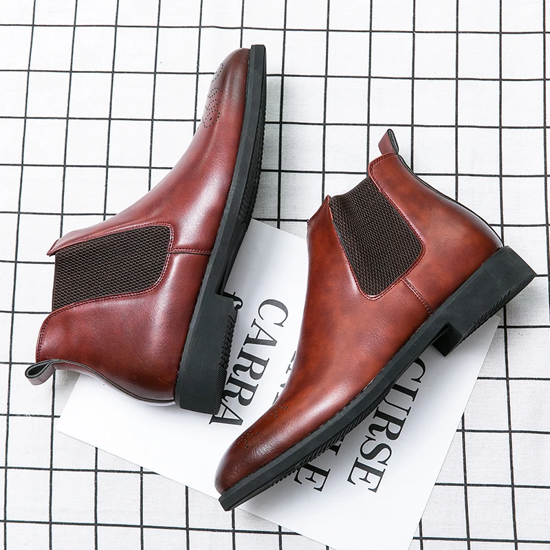 GLAZOV/брендовые Новые мужские ботинки челси из натуральной телячьей кожи подошва