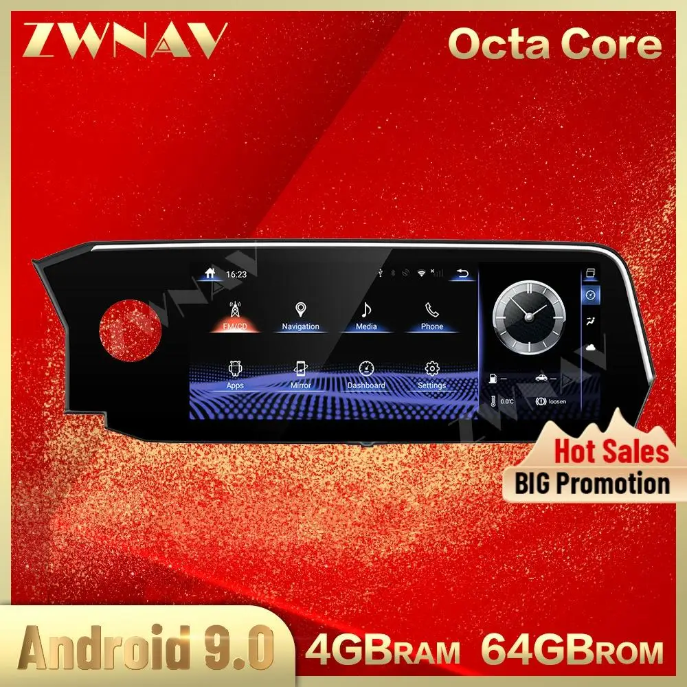

Octa core 4G+64GB 12.3" Android 9.0 Car Multimedia Player For lexus ES 2018 car GPS Navigation WIFI Audio Radio stereo head unit
