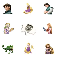 disney rapunzel lapel pins princess pell and cute pets chameleon fashion jewelry resin acrylic pins ladies accessories