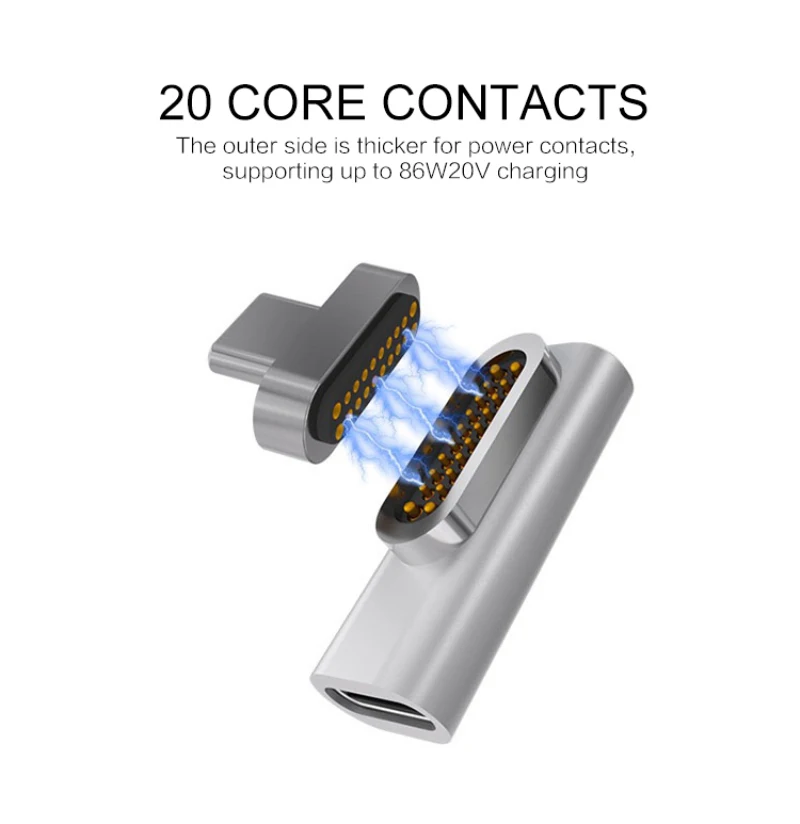 Высокая Скорость с магнитным адаптером для Macbook Pro 20-контактный Тип usb круглый кабель для зарядки разъем для Pixelbook Коврики книжка для Xiaomi Коврики 9 10 20