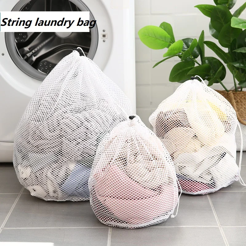 

Thickened drawstring drawstring laundry bag coarse mesh drawstring washing protection bag cleaning bag binding tether