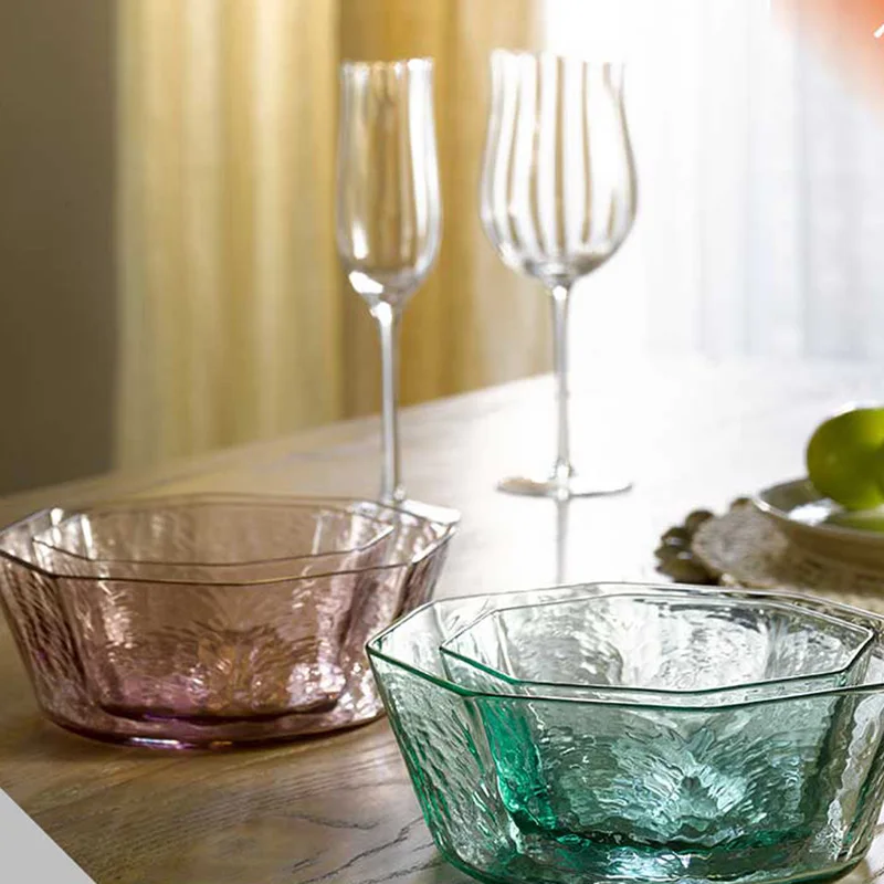 

Salad bowl handmade glass simple star anise color homestay home fruit dish dish fruit bowl
