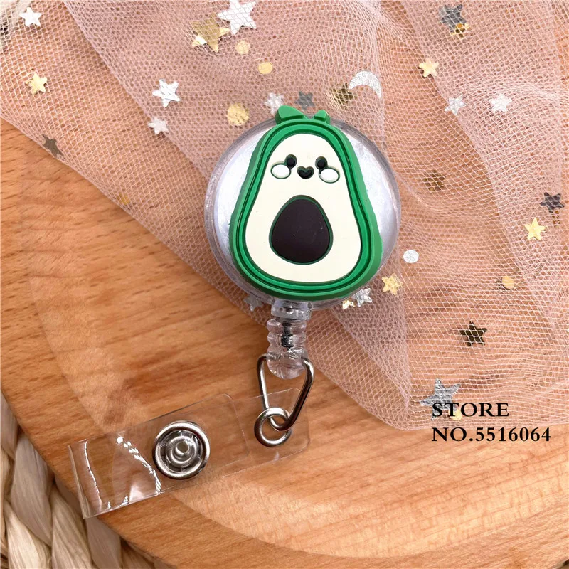 Симпатичные Силиконовые фрукты авокадо выдвижной держатель для карт бейдж