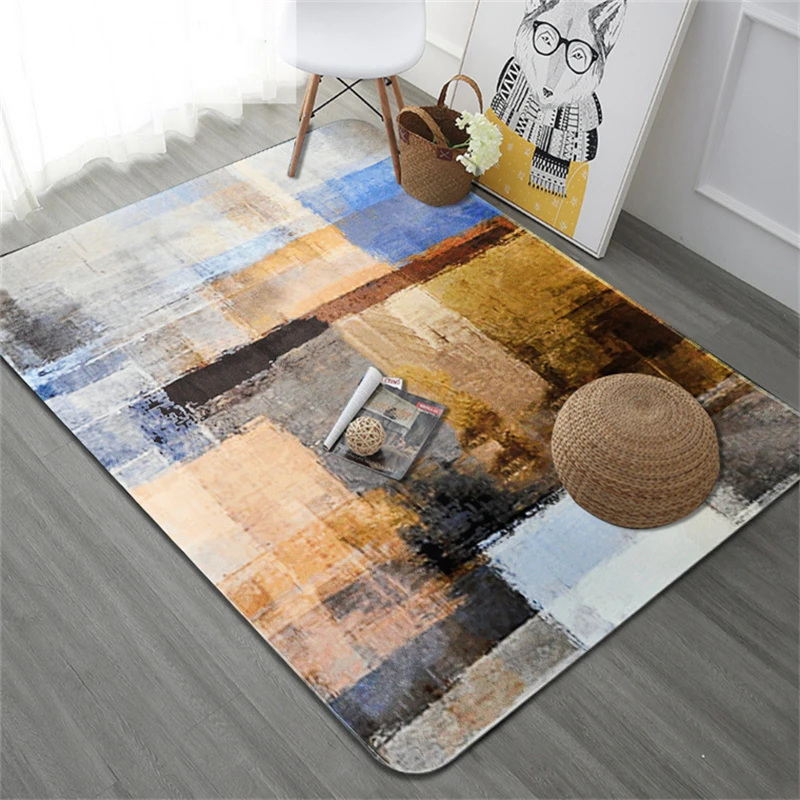 Современные Абстрактные Художественные ковры для дома гостиной разноцветные