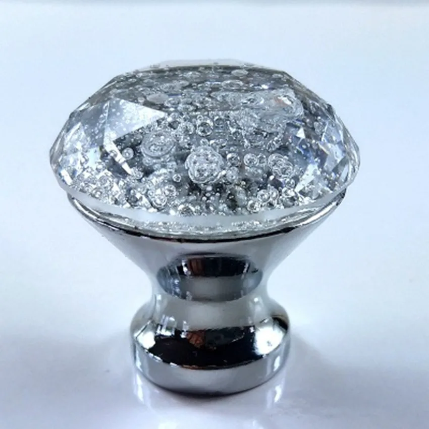 Диаметр 30 мм современный простой прозрачный хрустальный хромированный ящик шкаф