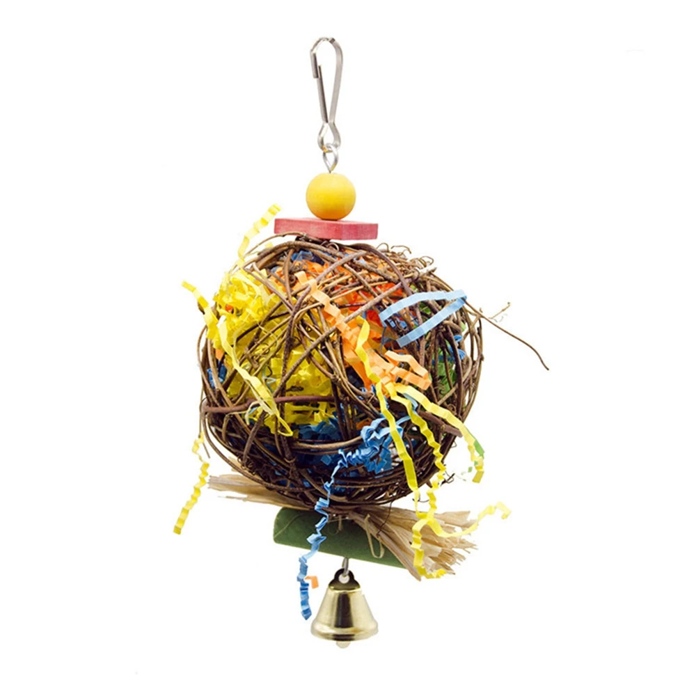 

Bird Swing Toys For Bird Cage Perches Swing Hanging Chewing Rattan Toys For Conures Parrots Parakeets Macaws Finches
