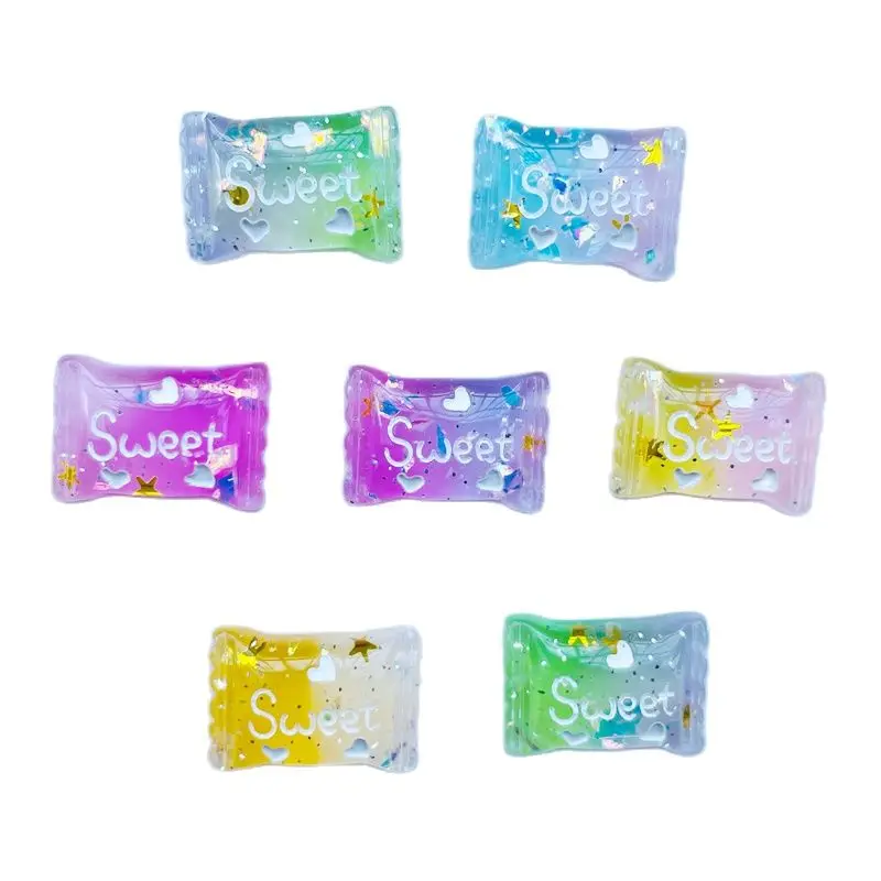 

40 шт. милые Мультяшные блестящие разноцветные конфетные серии каучук с плоским дном для скрапбукинга «сделай сам» декоративные аксессуары ...