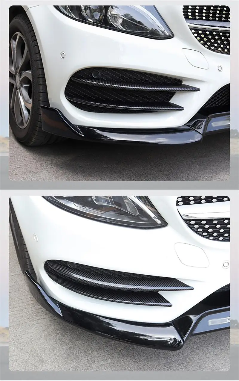 Автомобильный Стайлинг для Mercedes Benz C Class W205 C180 C200 головная накладка на Противотуманные фары планки Авто наклейки световые Углеродные аксессуары