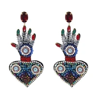 zouchunfu brincos womens big earrings bohemian exaggerated earrings palm heart pendant earrings dangle earrings za earrings