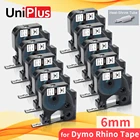 Термоусадочная трубка UniPlus 10PK, устройство для изготовления этикеток 18051, черный на белом, для Rhino 1000, 3000, 5200, 600, 6 мм