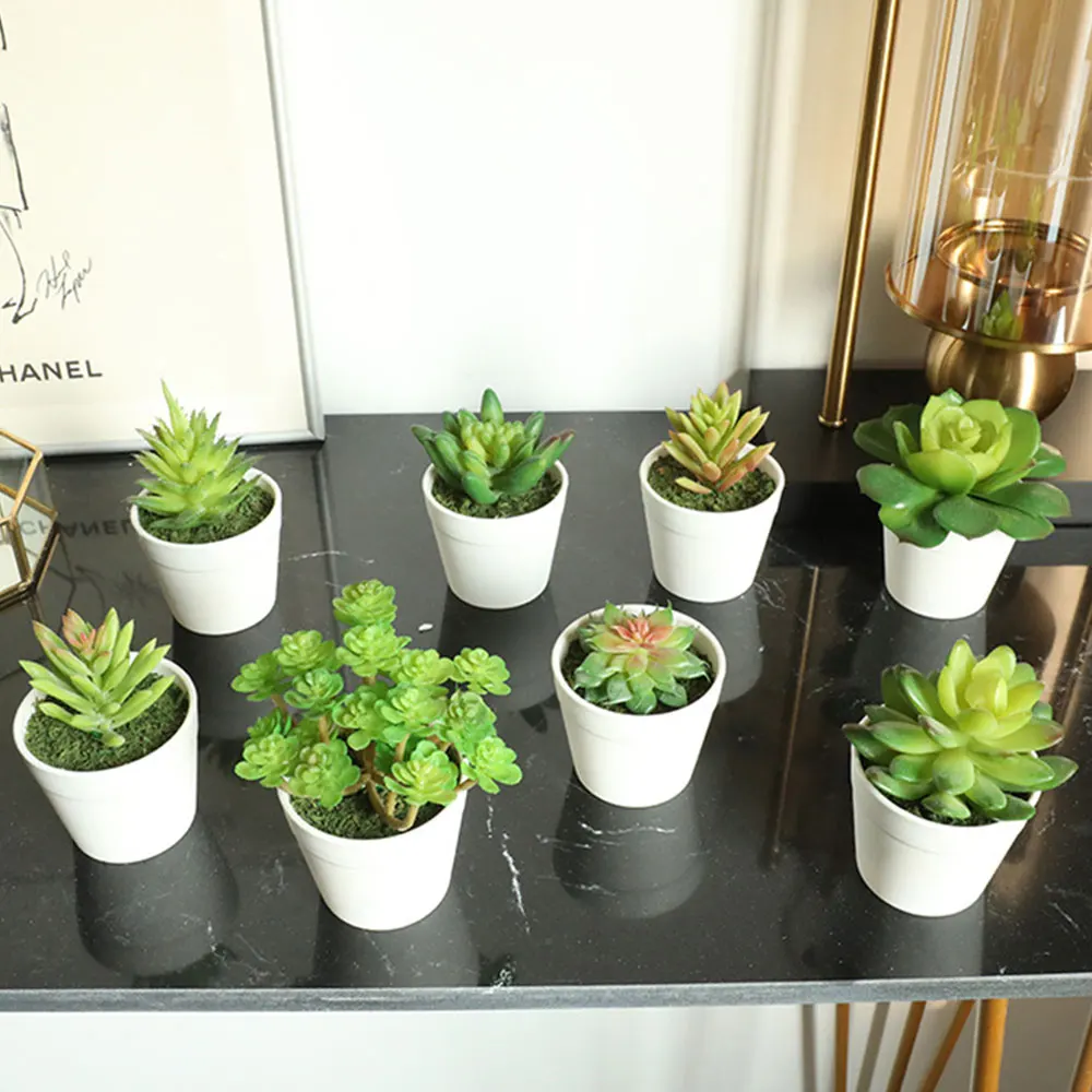 Искусственные растения цветочный горшок имитация суккулентов мини бонсай в