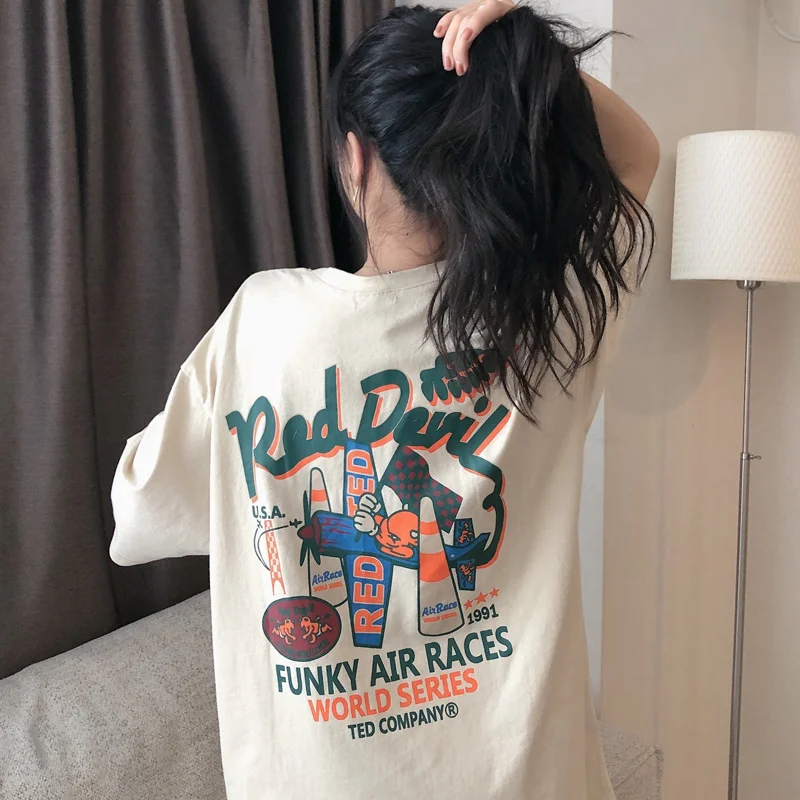 Классическая Летняя футболка для девочек новинка 2021 одежда Свободный Топ