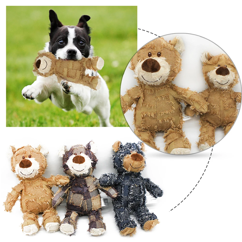 Милые игрушки для собак в форме медведя пищащие Мягкие плюшевые кошек