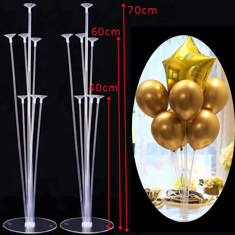2x 7tubes stand Детский шар для душа, украшение, пластиковый держатель для шарика колонна-подставка для детей, вечеринка на день рождения, свадебные украшения, вечерние принадлежности - Цвет: 2x 7tubes stand
