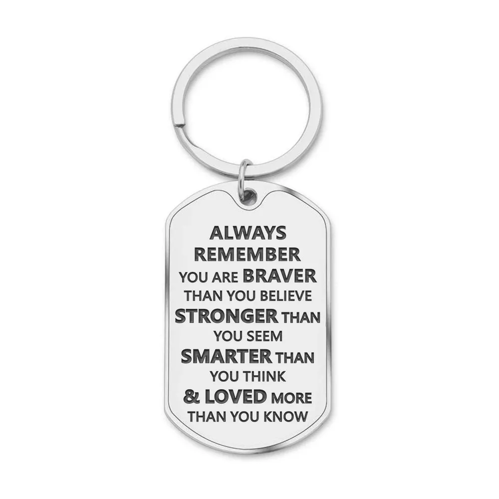 

Back To School Gifts Keychain for Women Always Remember You Are Braver Birthday Gifts for Him Her Teen Girls Friends Boys