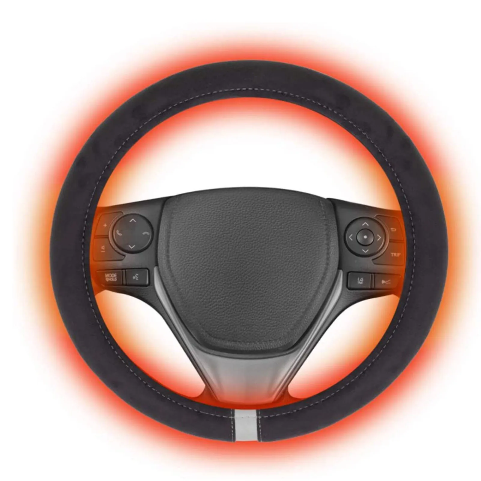

Universal Car Steering Wheel Cover 12V 38cm Auto Heated Winter Warm Cover With Charger Electric Heating Car Accessories Interior