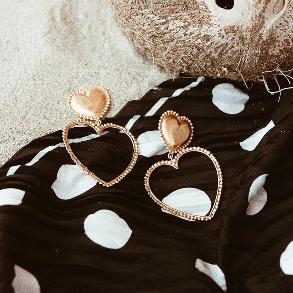 Модные Преувеличенные металлические большие серьги любовь женские ювелирные