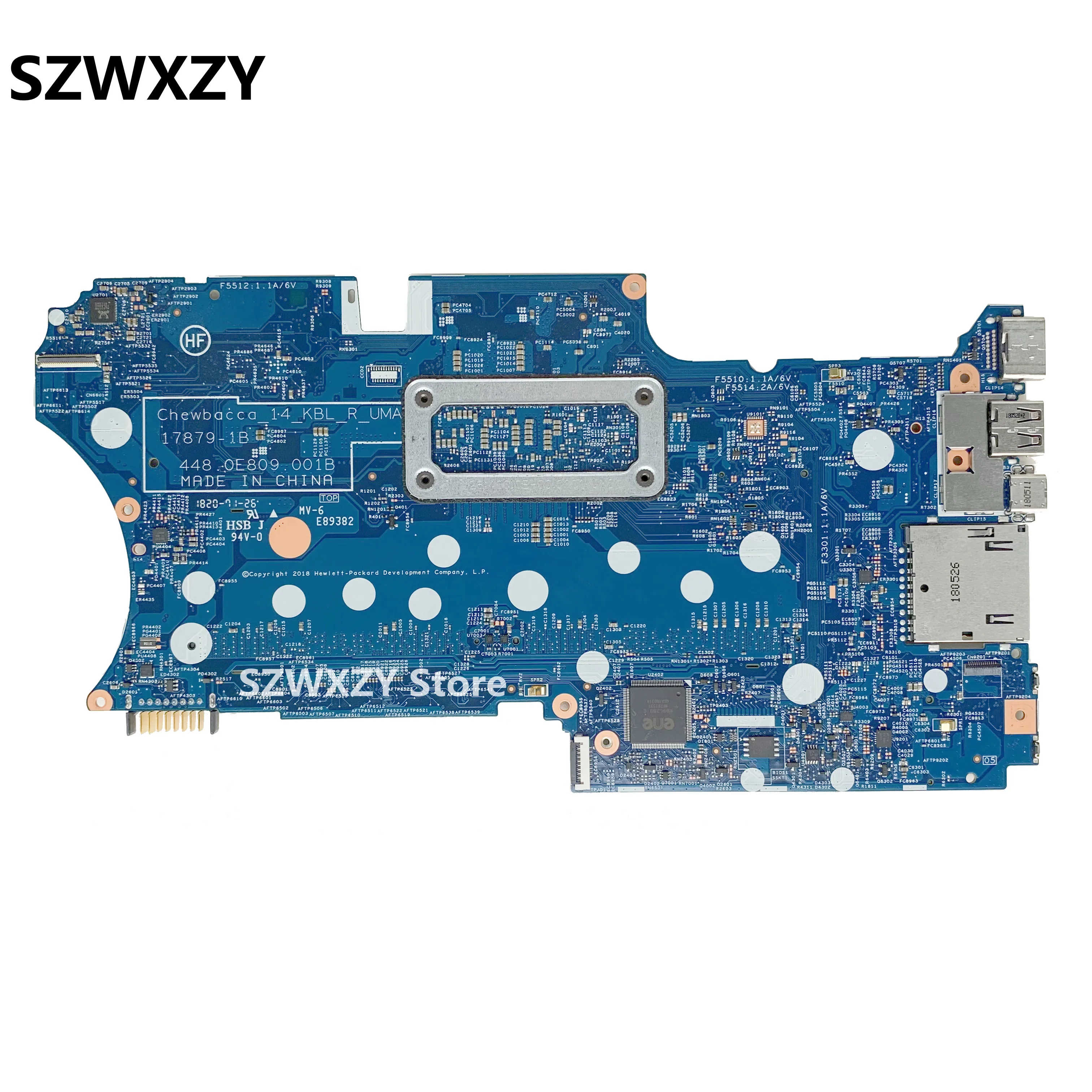 SZWXZY для HP X360 14-CD материнская плата ноутбука L18163-601 с SR3LA L18163-001 17879-1B 448.0E809.001B MB |