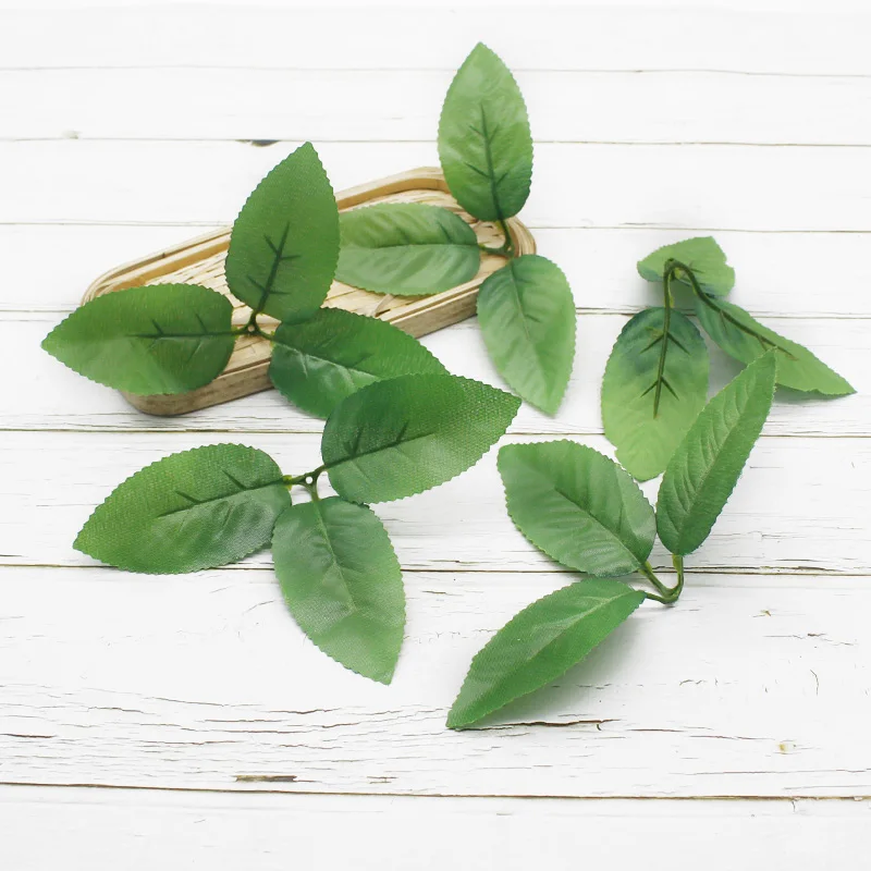 Искусственные растения 10 шт. листья роз шелковые для рождества свадьбы невесты