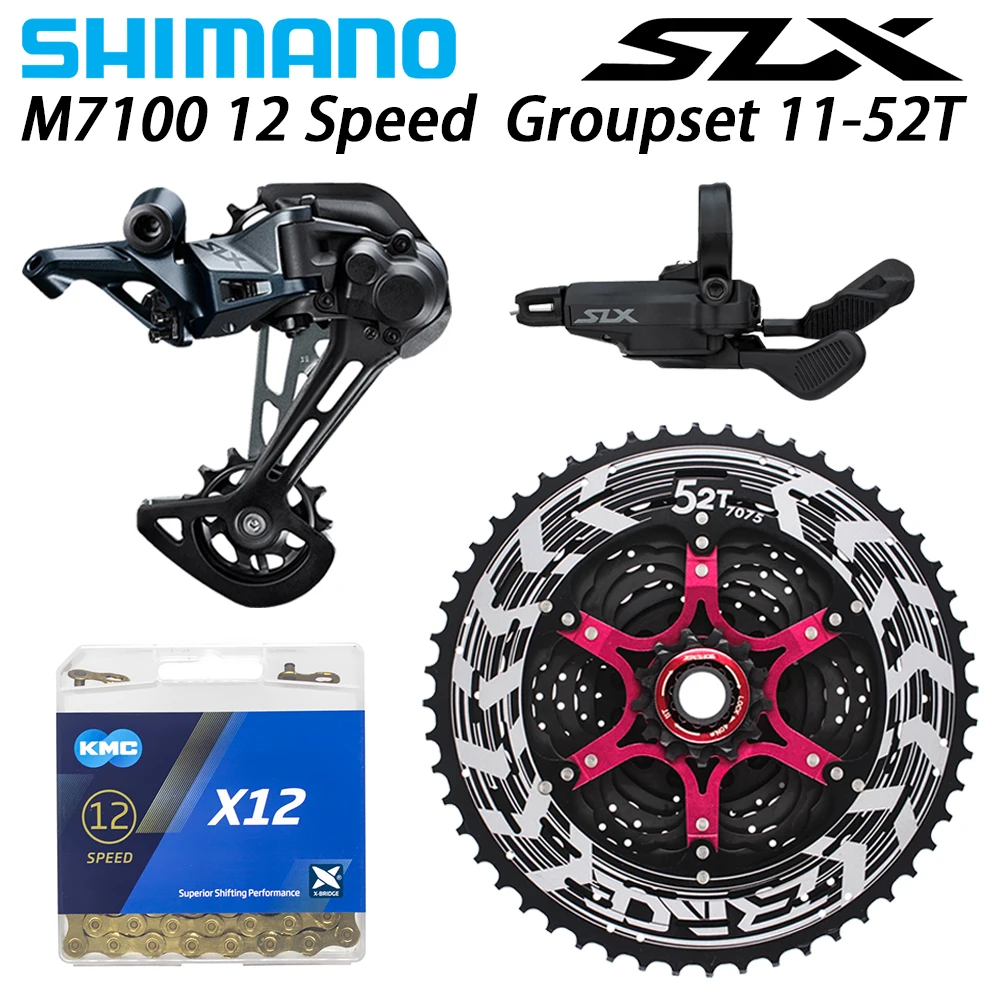 SHIMANO SLX M7100 комплект горного горгоргоргорного велосипеда 1x12 Speed 52T SL + RD zracing KMC X12