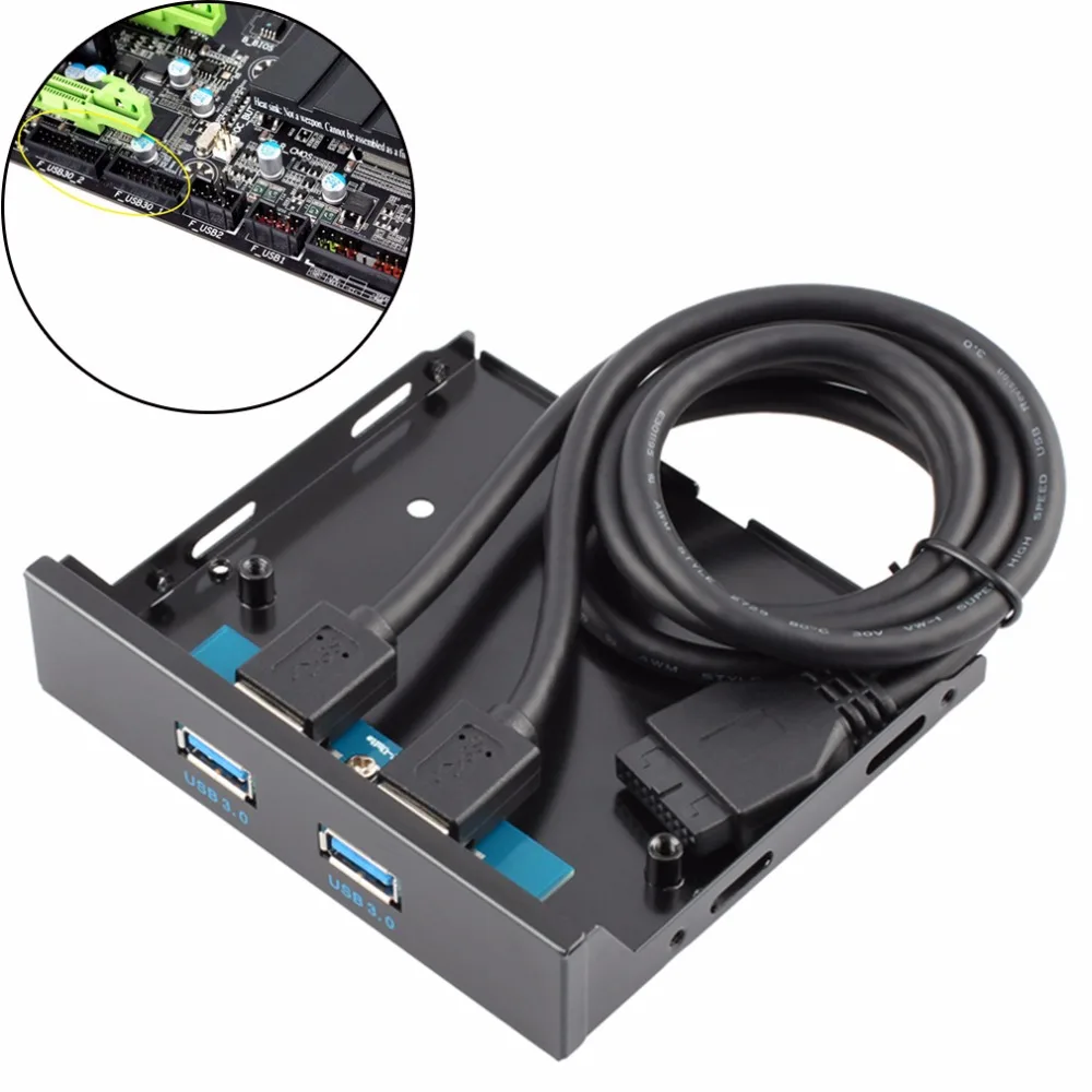 Высокопроизводительный 20 Pin 2 порта USB 3,0 концентратор USB3.0 Передняя панель кронштейн адаптер кабель для ПК настольный 3,5 дюймов ячейка для дискет