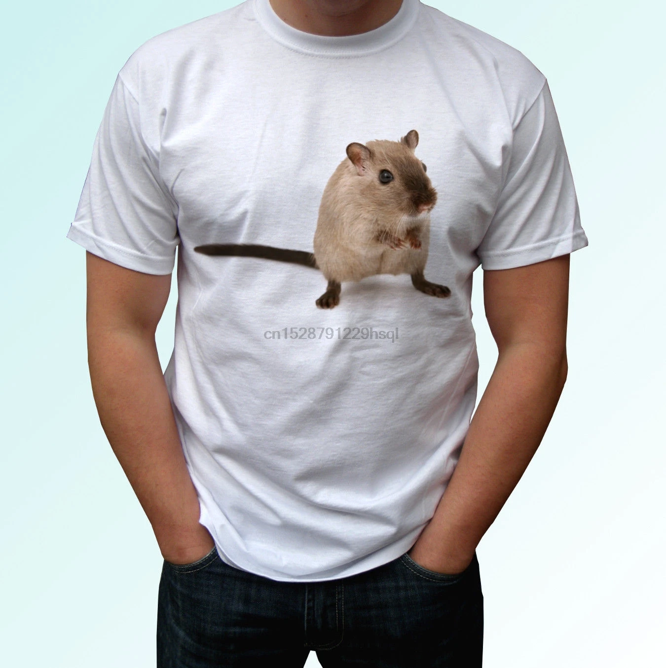 Белая футболка Gerbil с изображением животных топ пустыни крысы мужские женские