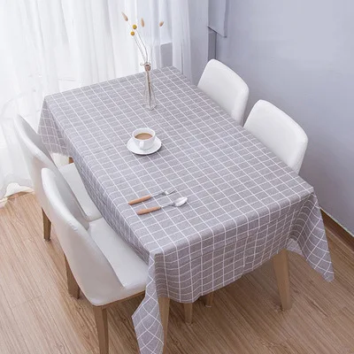 

137*137cm Grey Plaid Oil Proof Waterproof Disposable Tablecloth Party Supplies Home Decoration Dining Table Cover Christmas