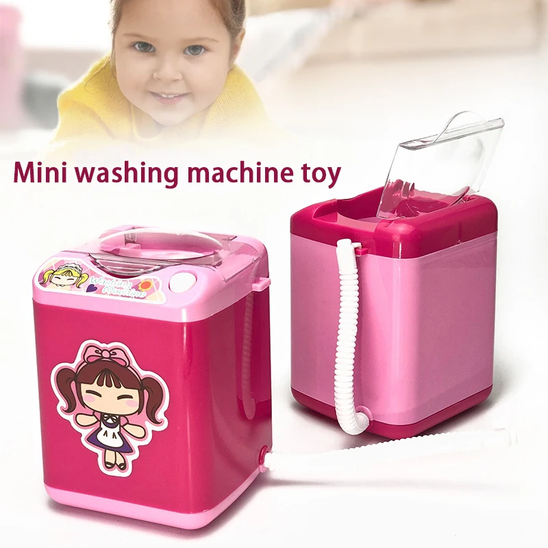 

Newly Mini Washing Machine for Powder Puff Brush Simulation Washing Machine Toy Mini Home Appliances Gift for Kids