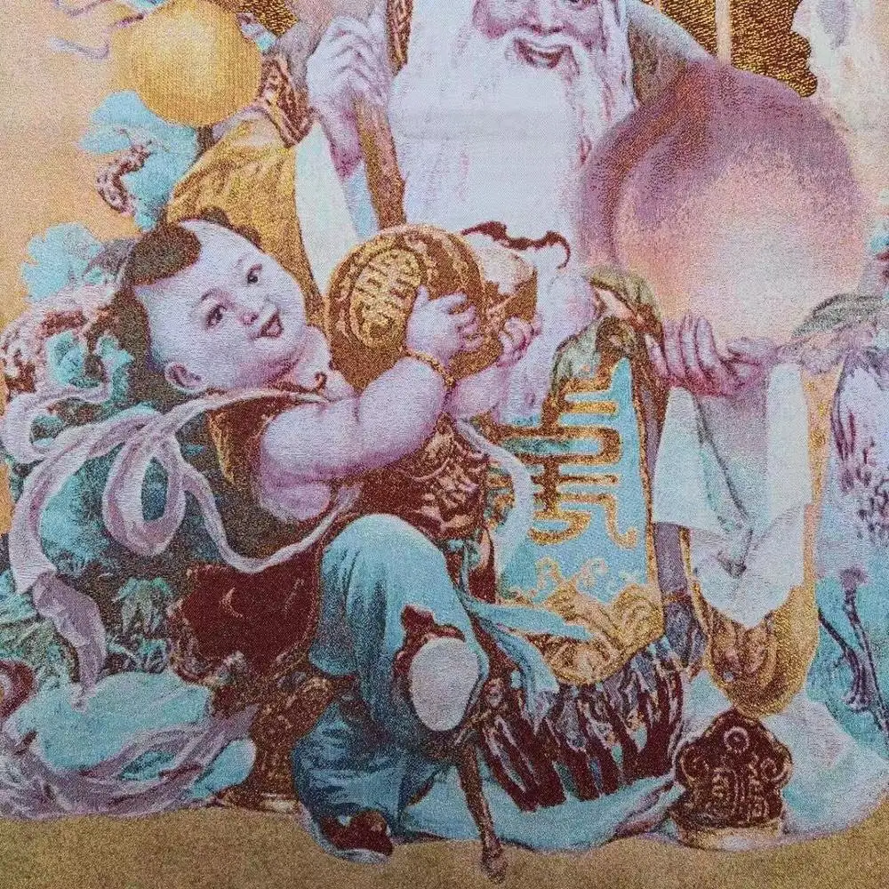 Tapestry portrait of longevity buddhist Taoist figure like archaize painting living room decoration immortal |