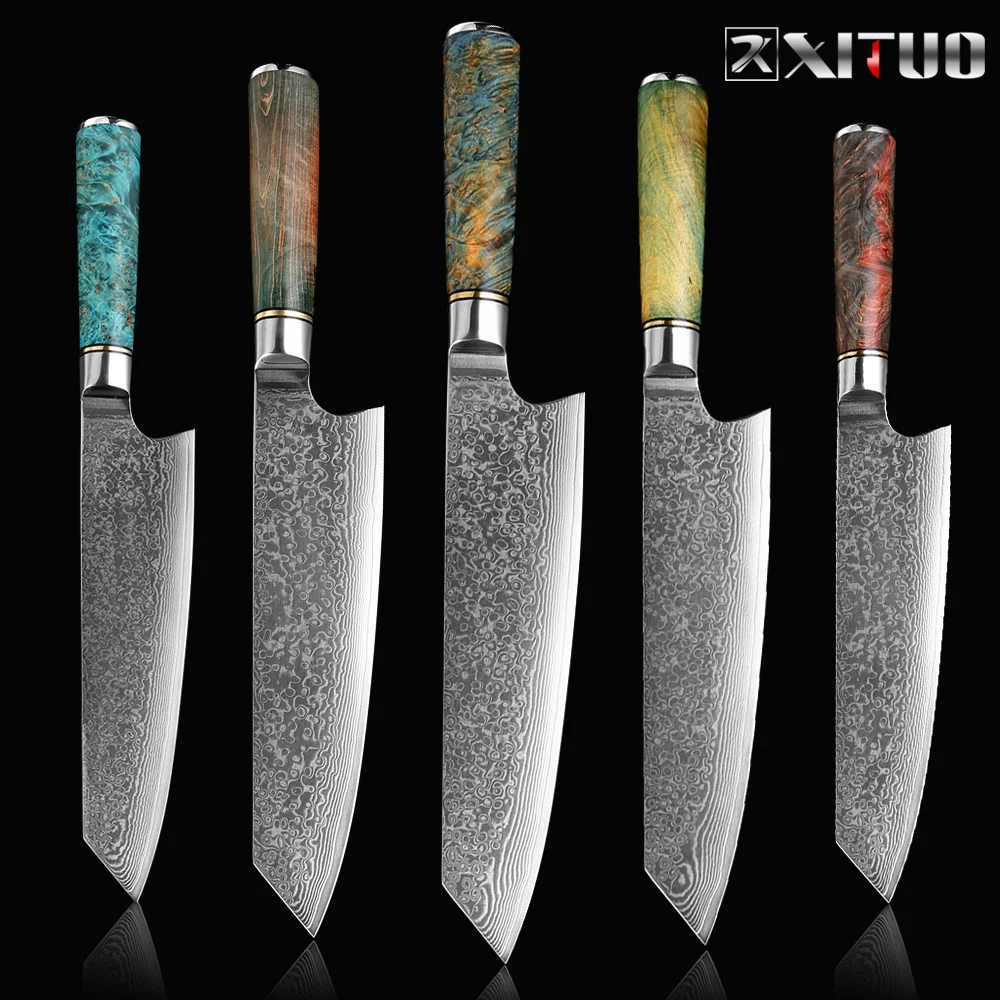 Нож шеф повара XITUO из дамасской стали профессиональный острый нож для мяса