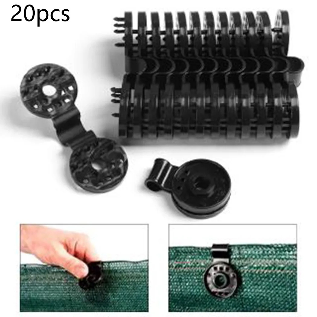 

20Pcs Securing Clip Black Shading Net Buckle Easy To Recycle Fixed Clip