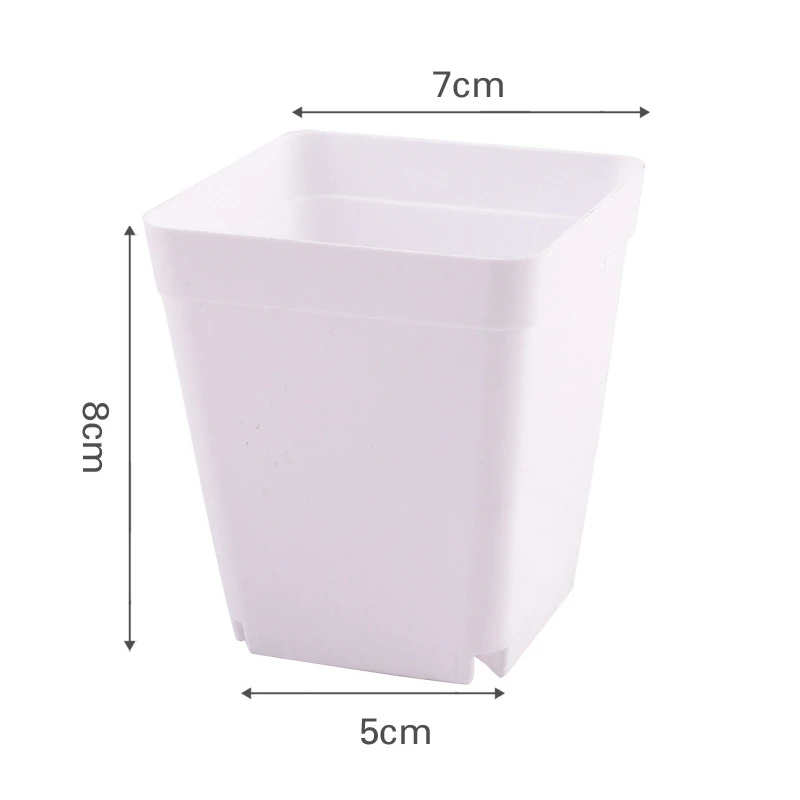 50 Pack 2.7Inch White Square Plastic Plant Pots with Saucer Seedling Nursery Transplanting Planter Container for Garden | Дом и сад