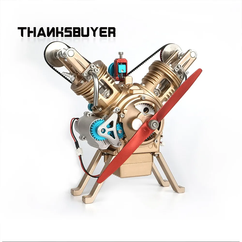 

Twin-cylinder Engine Assembly Kits Engine Model Car Engine Model Kit Metal Model Engine Kit Unassembled Gift Toy Collection