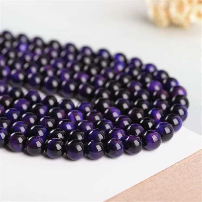 

Wholesale Natural Tiger Eye Round Gem Stone Loose Stone Bead For Jewelry Making Diy Bracelet Necklace 4/6/8/10/12 mm Strand 15''