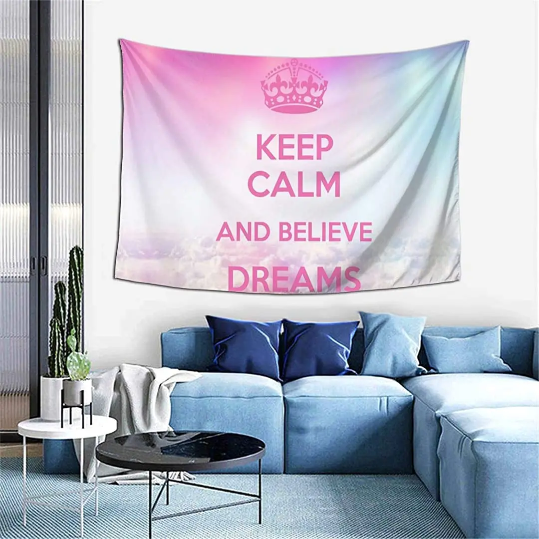 

Wall Decoration Tapestry Keep Calm Hippie Art Tapestry Wall Hanging Extra Large Tablecloths for Bedroom Living Room Dorm Room