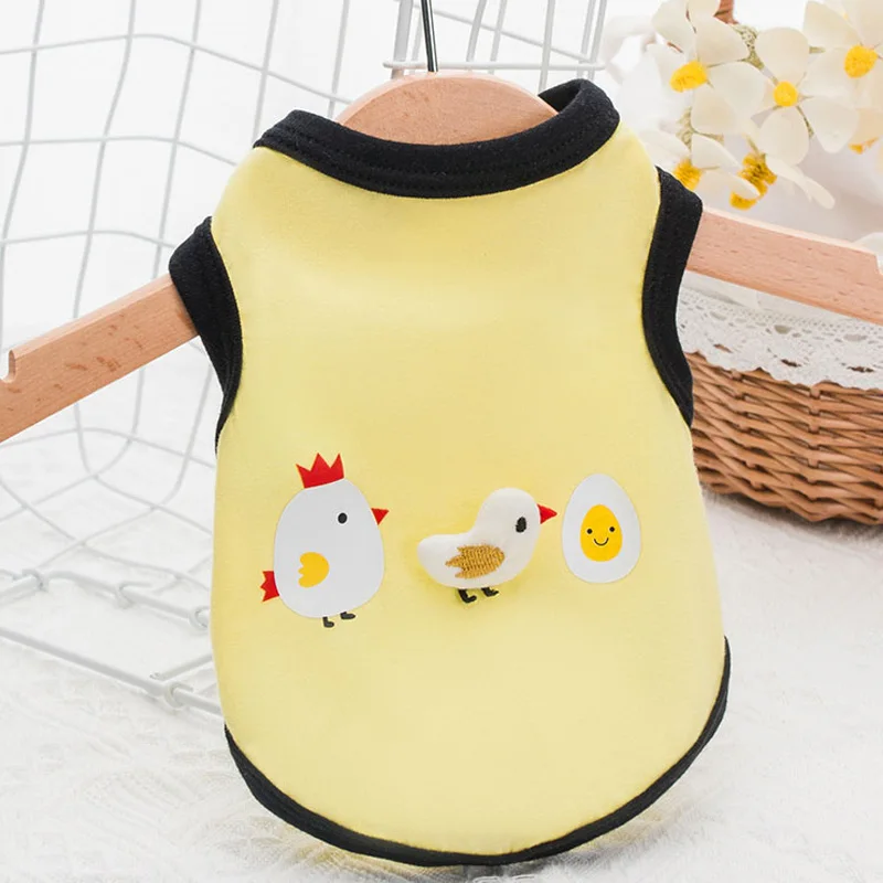 

Pet Dog Clothes Cartoon 3D Chicken Vests for Dogs Summer Cute Yellow Shirt Teddy Pug Corgi Bichon Yorkie Poodle Clothing Costume