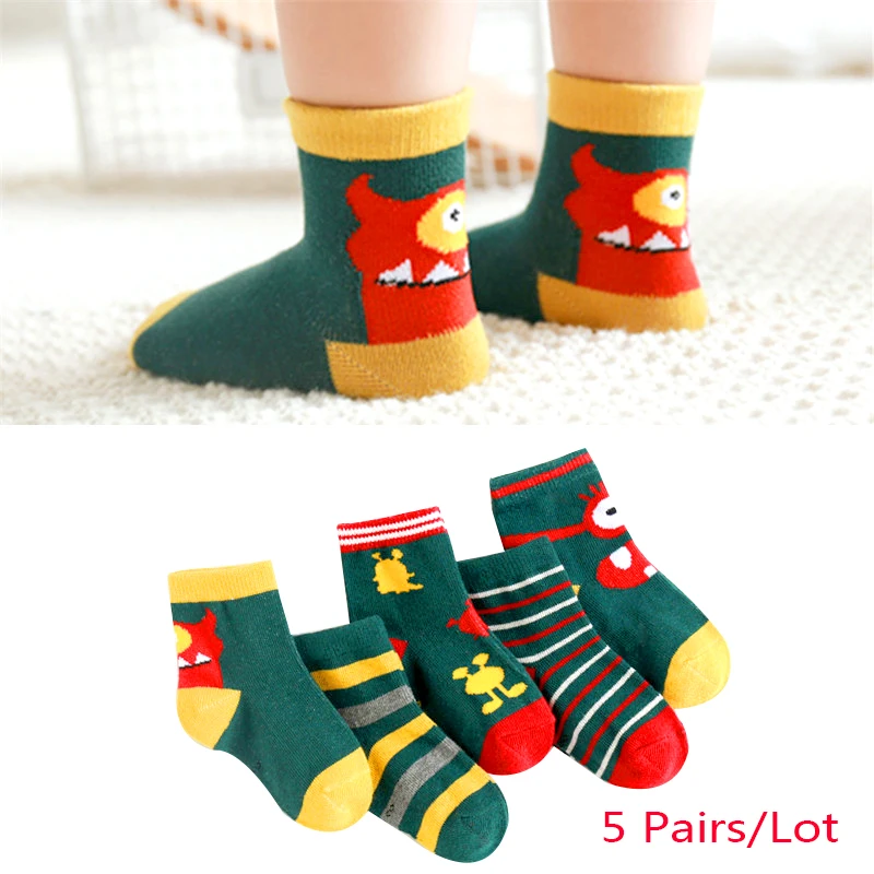 5 пар/лот рождественские носки детские зимние теплые длинные для мальчиков и