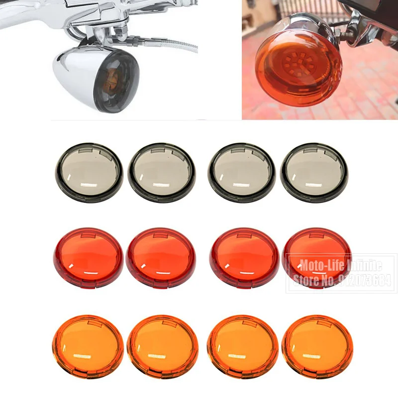 

Motorcycle 4pcs Turn Signal Indicator Lens Light Cover For Harley Sportster XL883 XL1200 Touring Street Glide FLHR Softail Dyna
