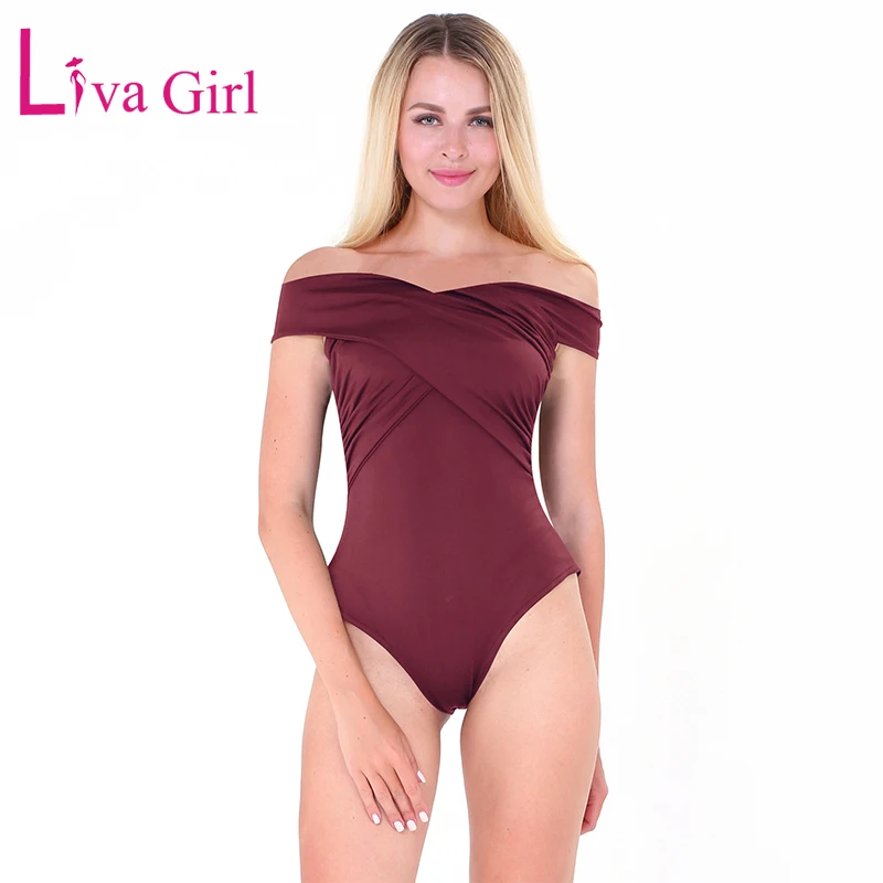 Liva Girl летнее боди для женщин с открытыми плечами сексуальные боди Комбинезоны женские s Ruched элегантные обтягивающие Боди Комбинезоны в обтяжку