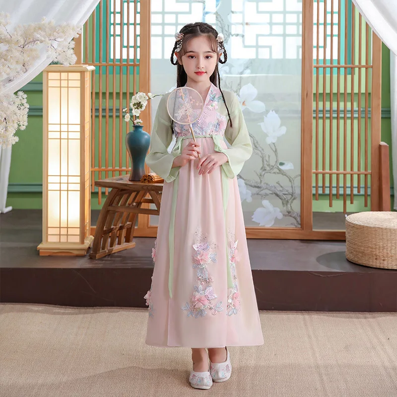 

Traditional Chinese Kids Ancient Perform Dress Cosplay Dress Girls Hanfu Princess Birthday Party Dance Wear