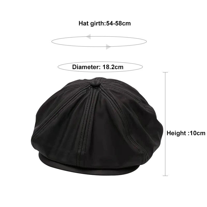 Кепка газетчика унисекс теплая восьмиугольная кепка из ПУ кожи в стиле ретро