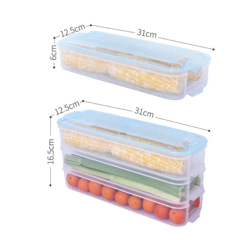 3 слоя Еда ящик для хранения море мясо контейнер овощей Кухня аксессуары