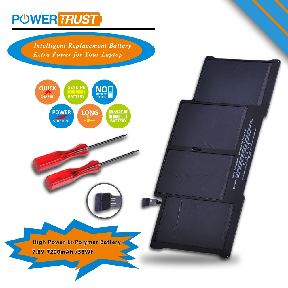 PowerTrust 7 3 В 50wh A1405 Аккумулятор для ноутбука Apple Macbook Air13 &quotдюймов A1377 A1369 конец 2010 Mid