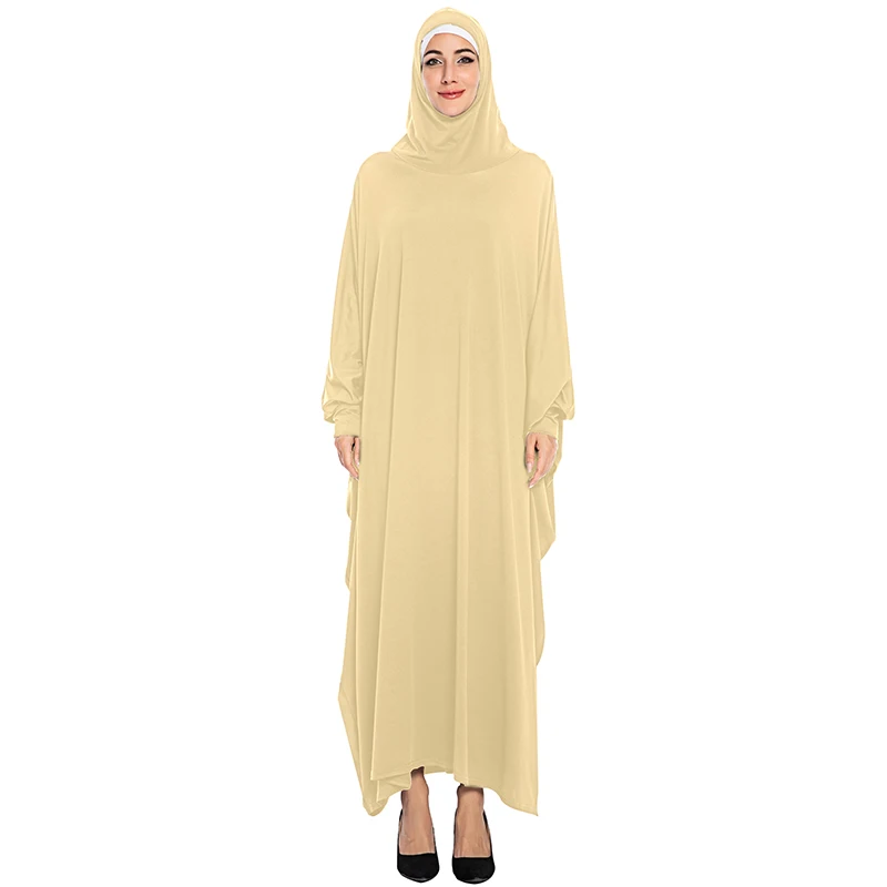 apricot abaya Siskakia, надземные Абая, большой размер, рукав "летучая мышь", мусульманский химар, однотонный, плюс размер, джилбаб, элегантные халаты для женщин, арабский, Новинка - Цвет: apricot abaya