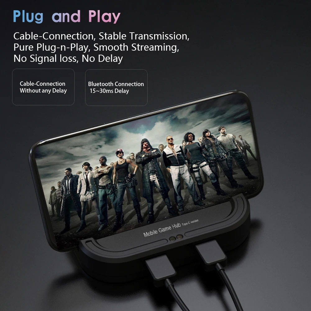 

New Mobile Game Controller Wired Gaming Converter Adapter USB C Wired PUBG Mobile Keyboard Mouse Converter Adapter For Android