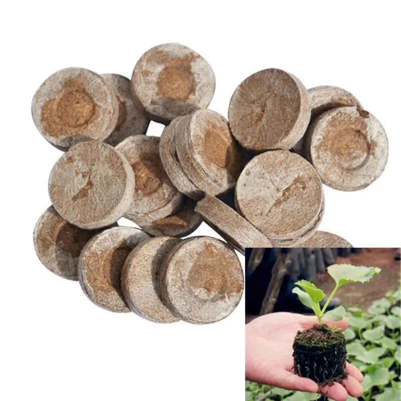 

100pcs 30mm Peat Pellets Seeds Starting Peat Pellet Helps to Avoid Root Shock 34YF