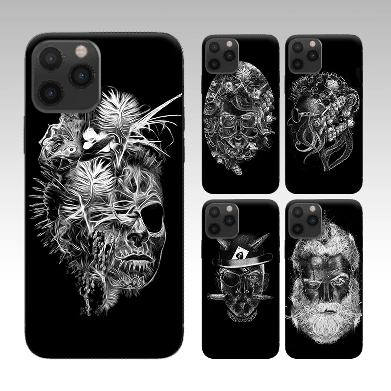 

Dark Style Portrait For iPhone 7 6 6S 8 Plus Case Silicone Soft Cover For iPhone 11 12 Pro X XR XS Max Shockproof Phone Case