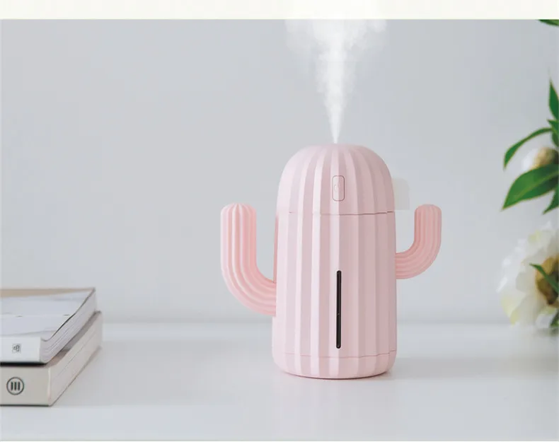 340ML USB Ultrasonic Air Humidifier Cactus Timing Aromatherapy Oil Diffuser Essential Mist Maker Fogger Mini Aroma Atomizer
