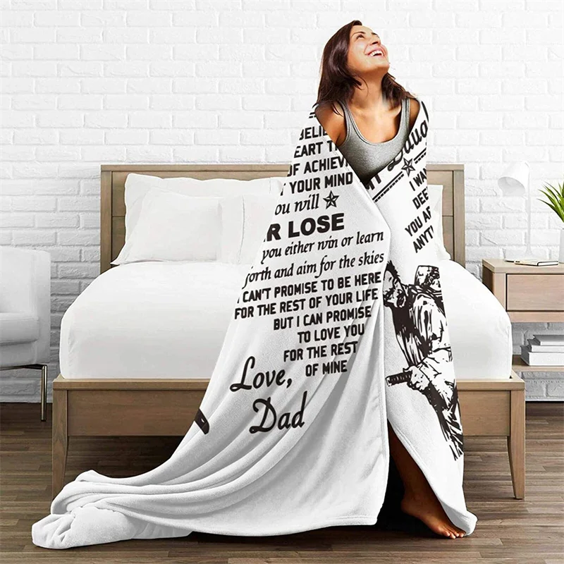 

To My Daughter From Dad Soft Plush Gift Flannel Microfiber Fleece Bedspread Sherpa 3D-Printed Blanket Couch Bedroom Decorative